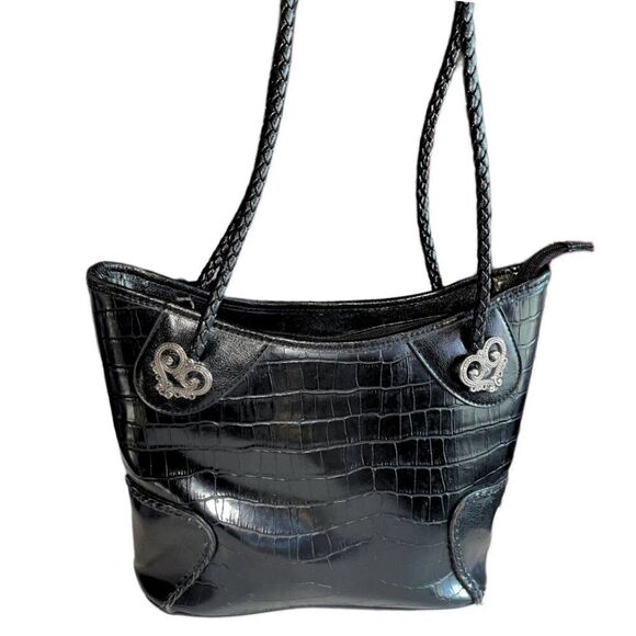 Western Black Crocodile Embossed Shoulder Handbag Purse - Picture 3 of 16